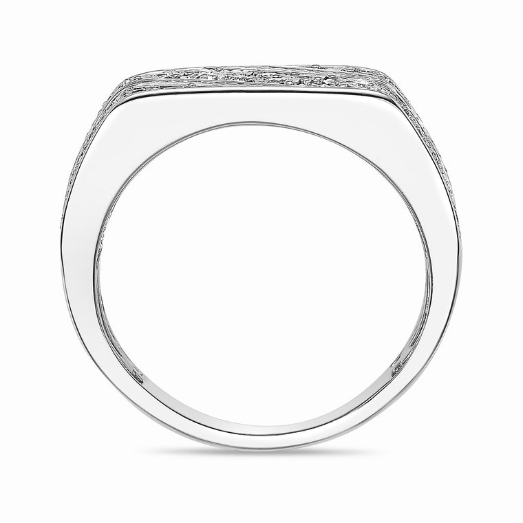Diagonal Rows Ring in Sterling Silver