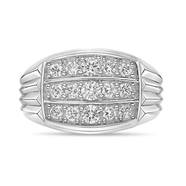 Ribbed Cluster Ring in Sterling Silver