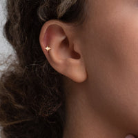 Titanium Northern Star Cartilage Piercing with 14K Gold - 18G
