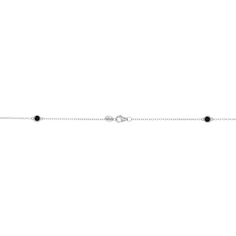 Birthstone Station Necklace in Sterling Silver