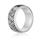 Men's Black Onyx Woven Band in Sterling Silver