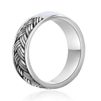 Men's Mother of Pearl Woven Band in Sterling Silver