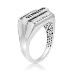 Men's Howlite and Black Spinel Ring in Sterling Silver