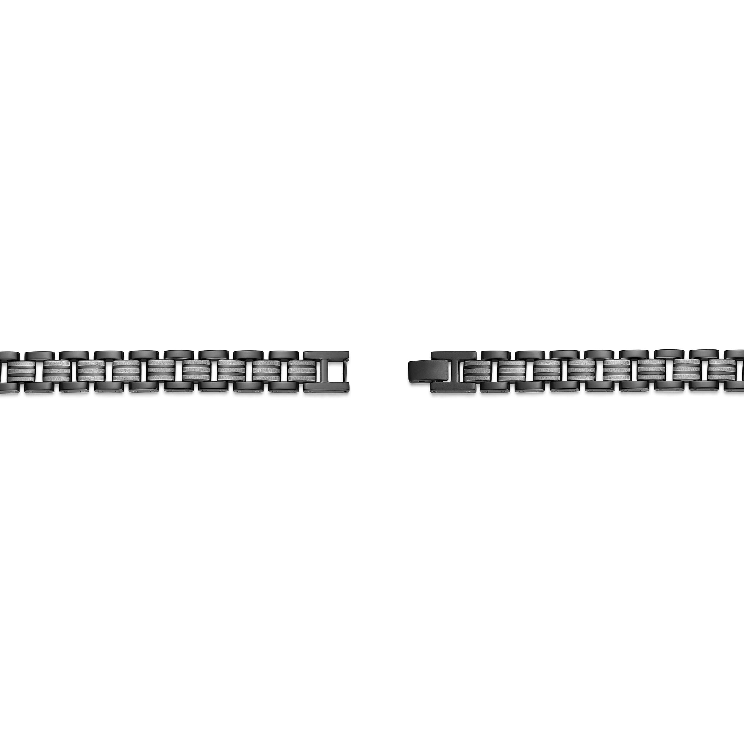 American Flag Bracelet in Black Ion-Plated Stainless Steel