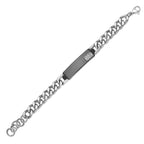American Flag Chain Bracelet in Black Ion-Plated Stainless Steel
