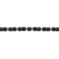 Black Agate Hexagon Chunky Beaded Bracelet in Sterling Silver, 8"