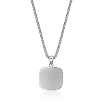 Lion's Head Medalion Pendant with Black Agate in Sterling Silver, 24"