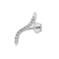 14K Gold Cubic Zirconia Wave Cartilage Earring