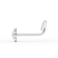 14K Cubic Zirconia Sun Curved Nose Ring - 20G