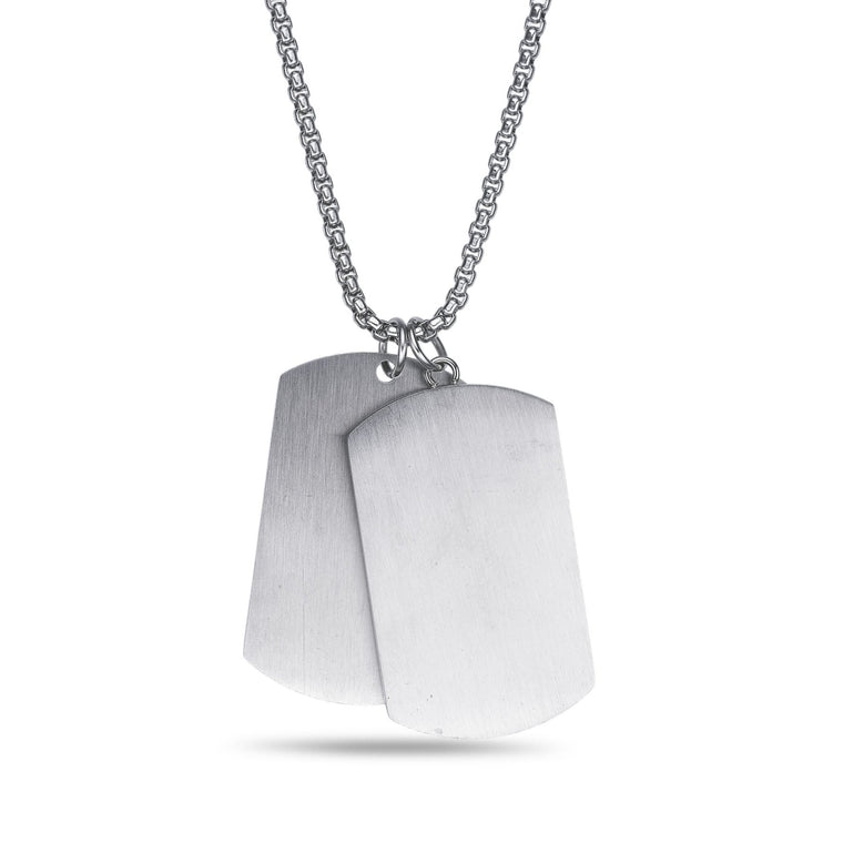American Flag Dog Tag in Stainless Steel
