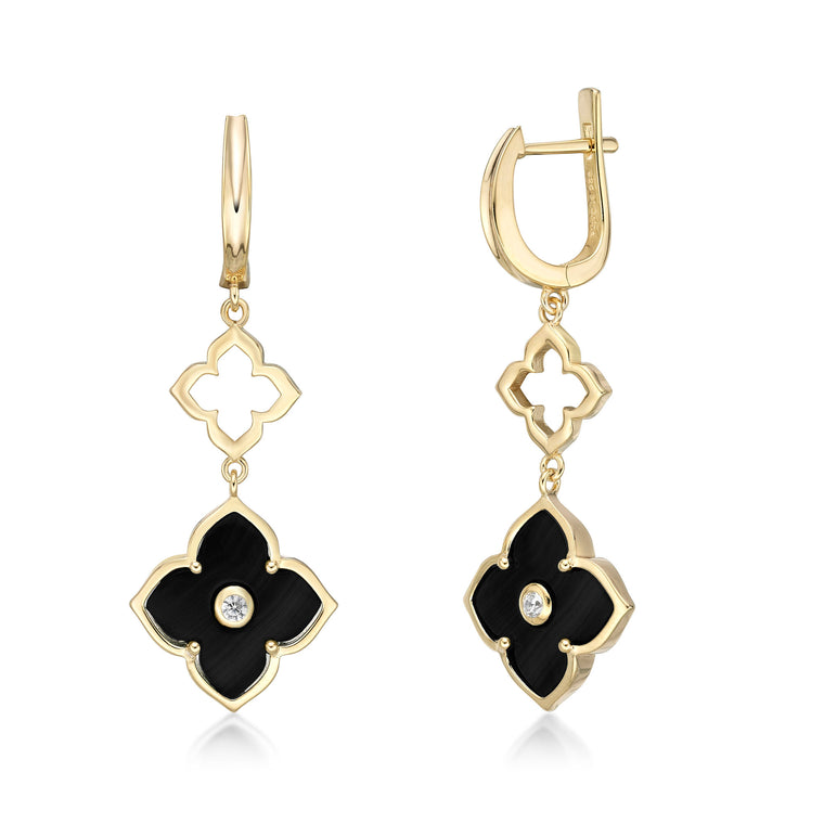 Flora Classic Double Flower Drop Earrings