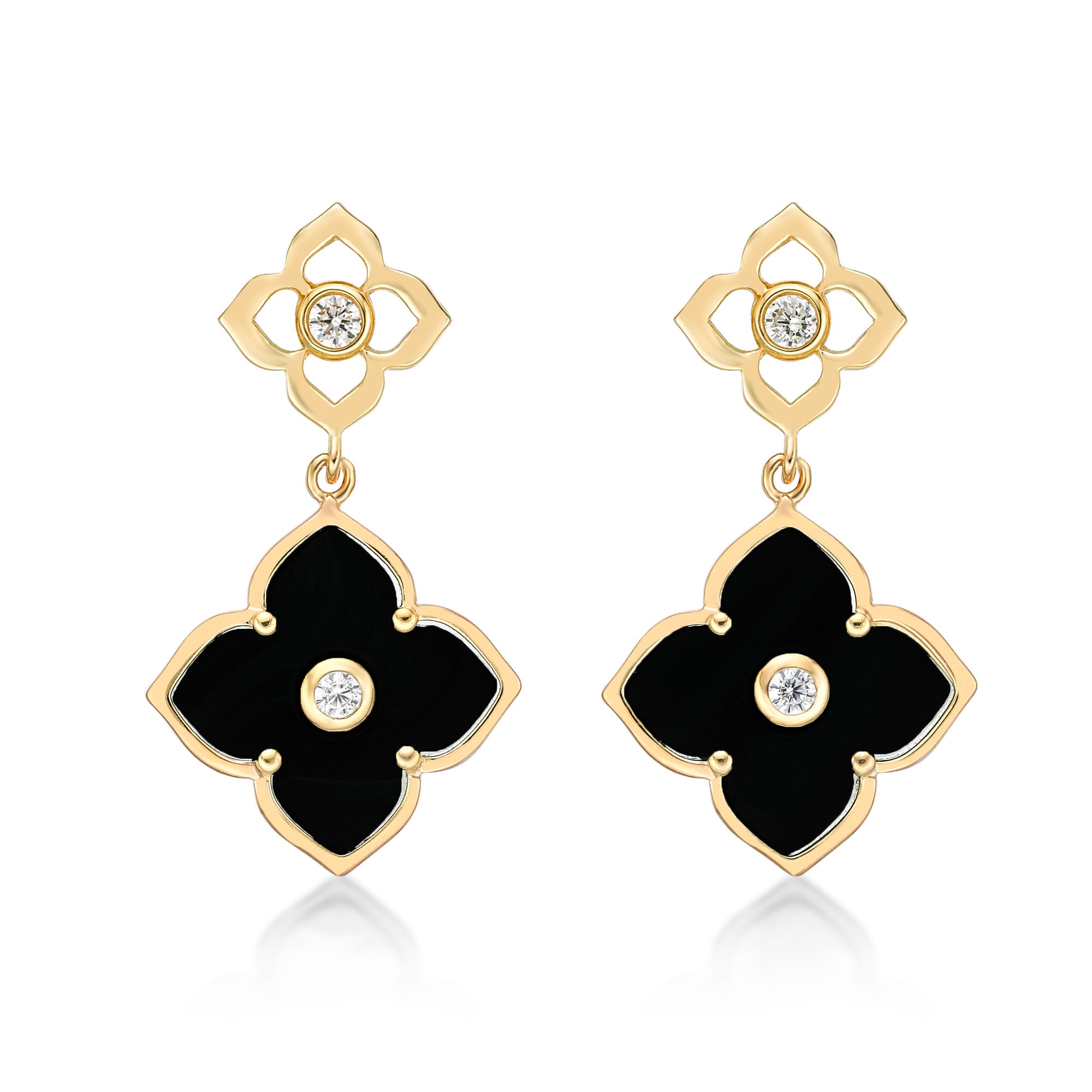 Flora Classic Double Flower Drop Earrings