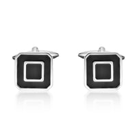 Square Resin Cufflinks in Stainless Steel