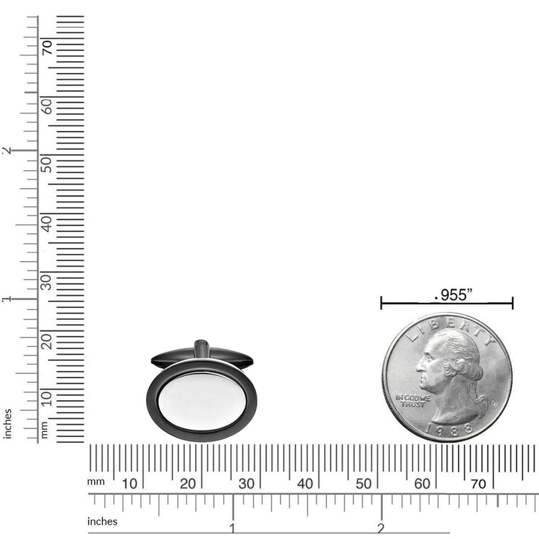Oval Cufflinks in Stainless Steel