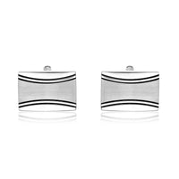 Rectangle Satin Finish Cufflinks in Stainless Steel