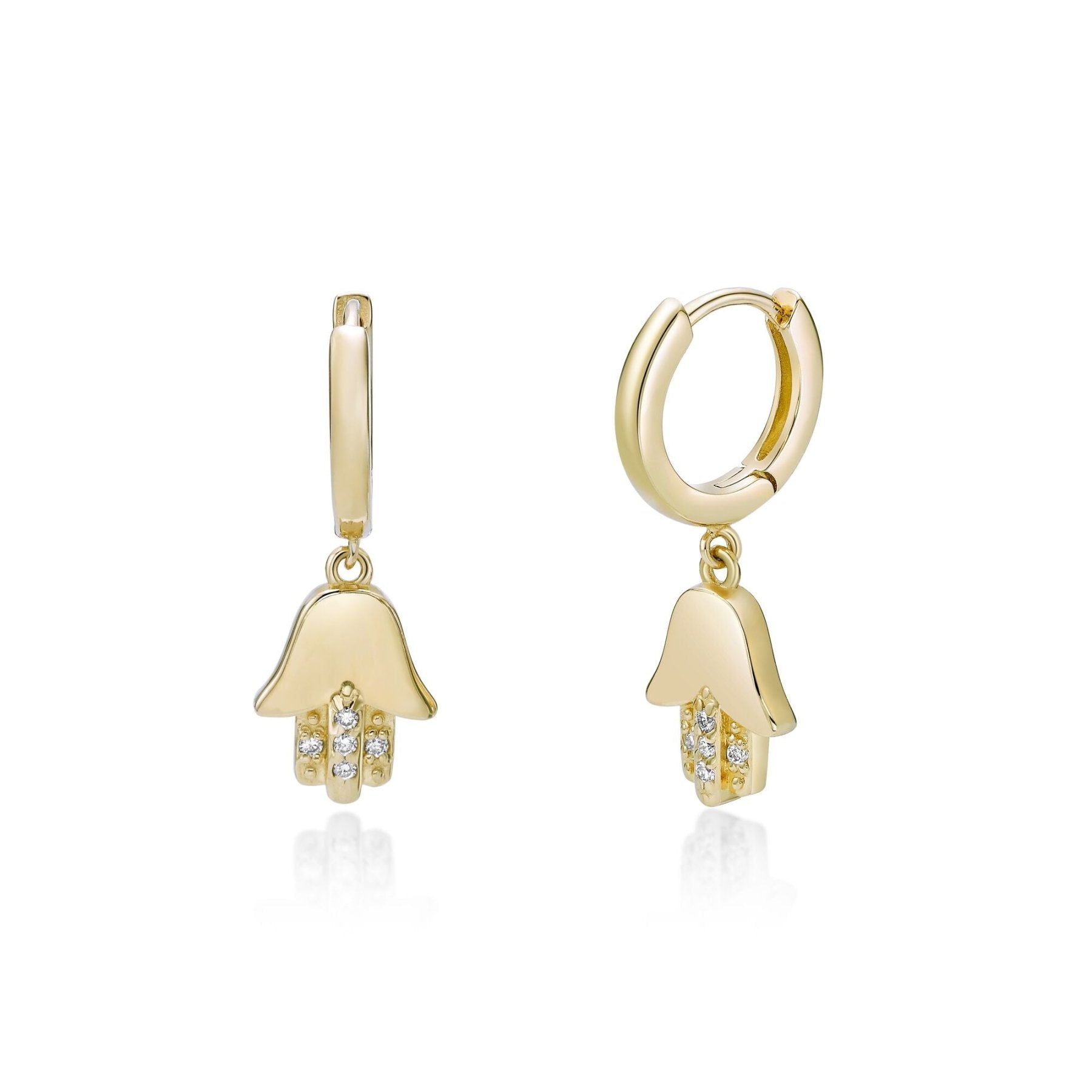 Hamsa Huggie Hoop Earrings