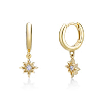 Small Star Dangle Huggie Earrings