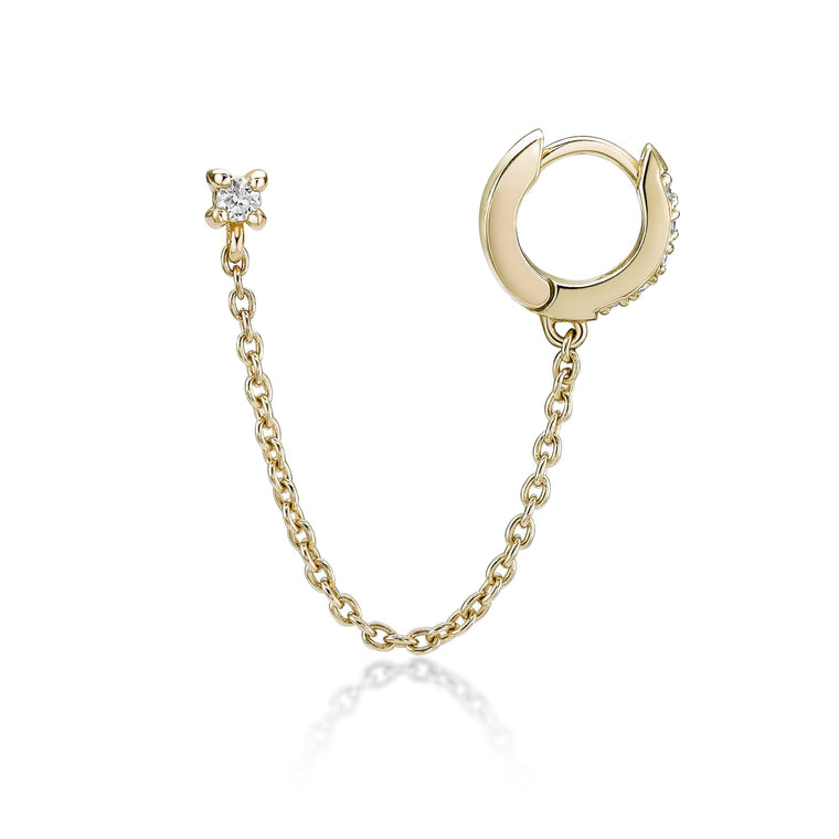 Chain Stud and Huggie Earring