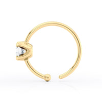 14K Gold Lab Grown Diamond Nose Hoop - 20G