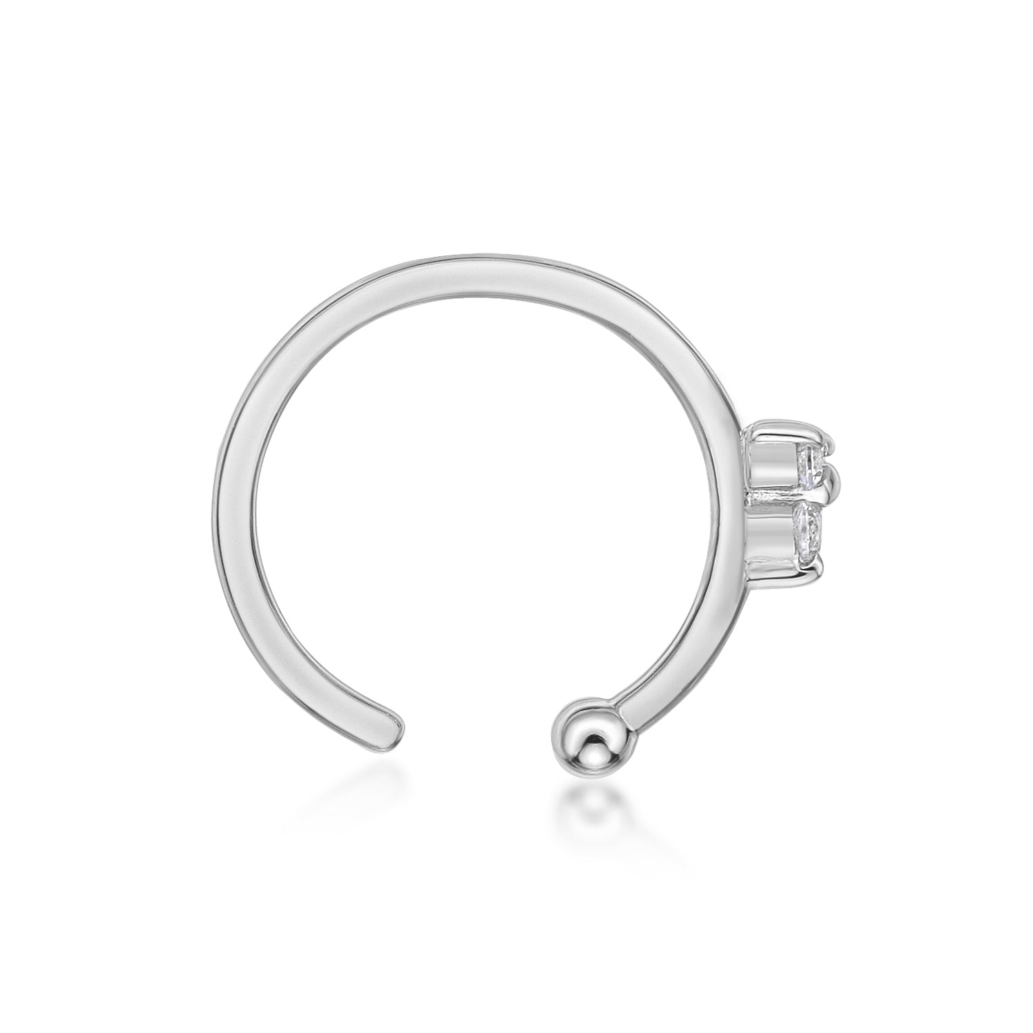 14K Gold Triangle 0.025 Carat Lab Grown Diamond Nose Hoop - 20G