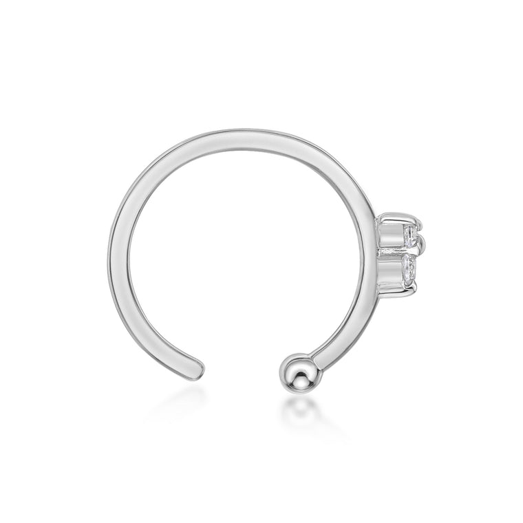 14K Gold Triangle 0.025 Carat Lab Grown Diamond Nose Hoop - 20G