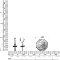 Cross Hoop Earring in Sterling Silver