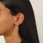 Lab Grown Diamond Chain Stud and Huggie Earring