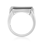 Men's Black Onyx & Resin Ring in Sterling Silver