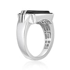 Men's Black Onyx & Resin Ring in Sterling Silver