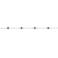 Birthstone Station Bracelet in Sterling Silver