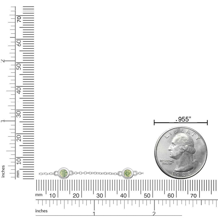 Birthstone Station Bracelet in Sterling Silver