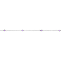 Birthstone Station Necklace in Sterling Silver