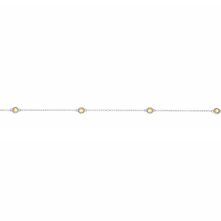 Birthstone Station Necklace in Sterling Silver