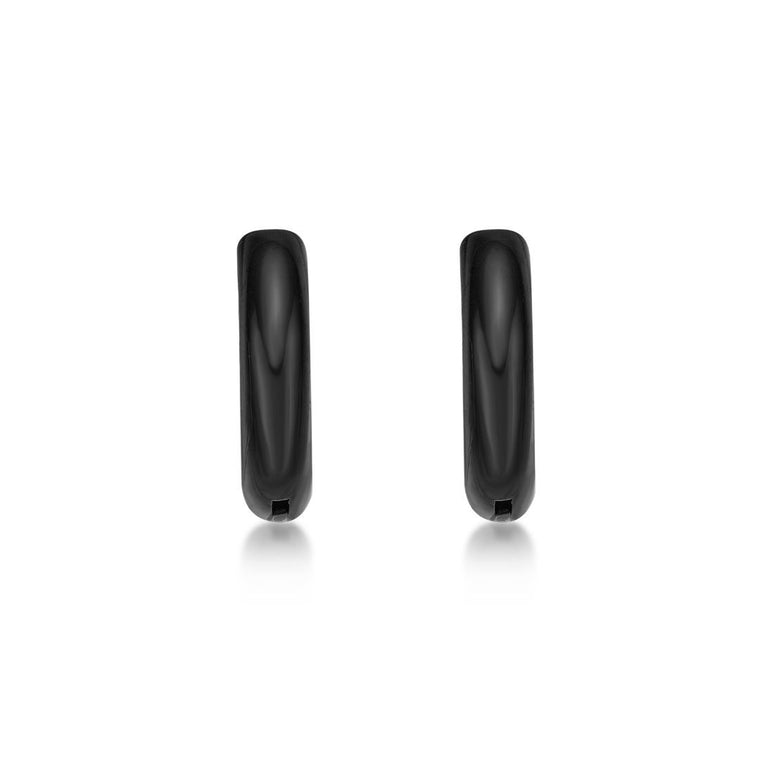 Plain Hoop Earring in Black Ion Plated Stainless Steel