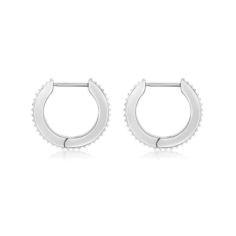 Ridged Hoop Earring in Stainless Steel