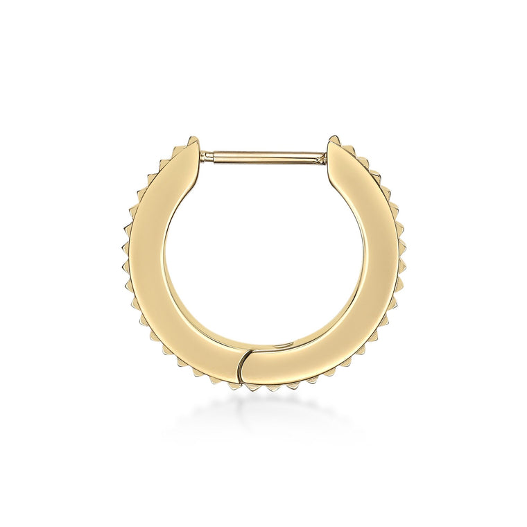 Ridged Hoop Earring in Gold Ion Plated Stainless Steel
