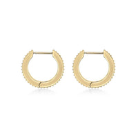 Ridged Hoop Earring in Gold Ion Plated Stainless Steel