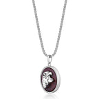 Round Eagle Pendant in Brown Obsidian and Serling Silver