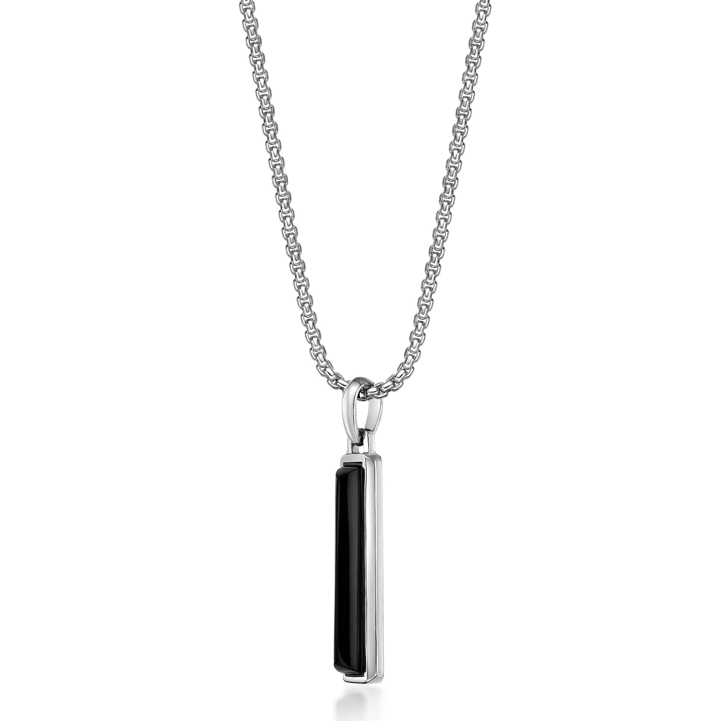Men's Black Onyx  Pendant in Sterling Silver