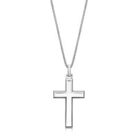 Men's Black Onyx Cross Pendant in Sterling Silver