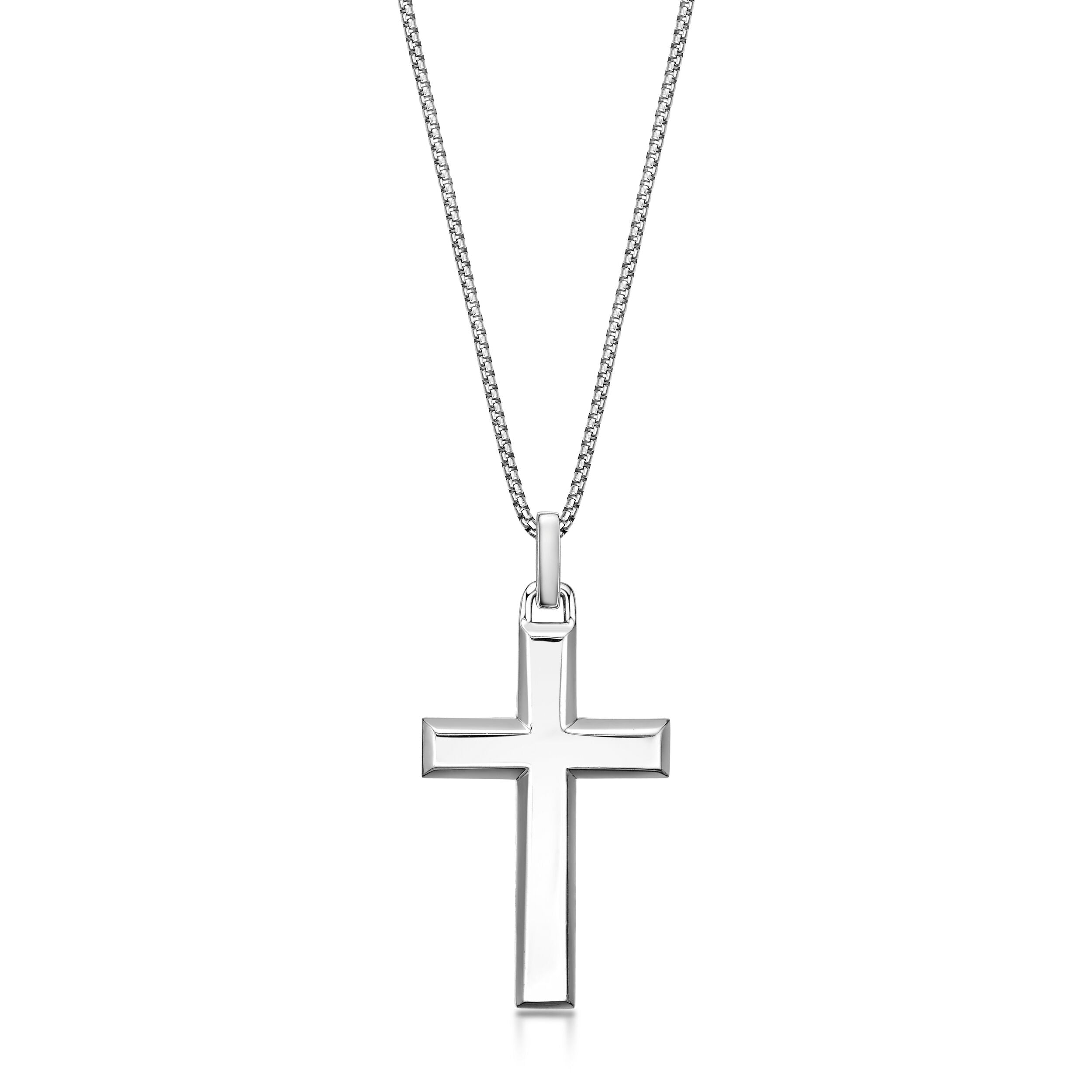 Men's Black Onyx Cross Pendant in Sterling Silver