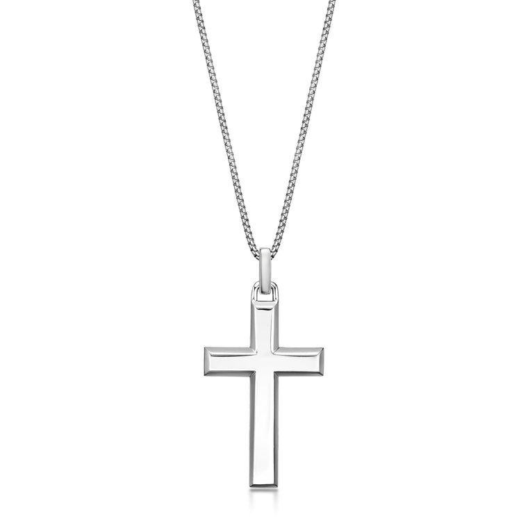 Men's Black Onyx Cross Pendant in Sterling Silver