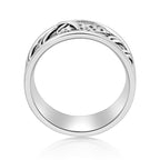 Men's Arrowhead Band in Oxidized Sterling Silver