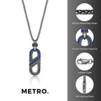 Men's Lab-Created Blue Sapphire Pendant inn Sterling Silver