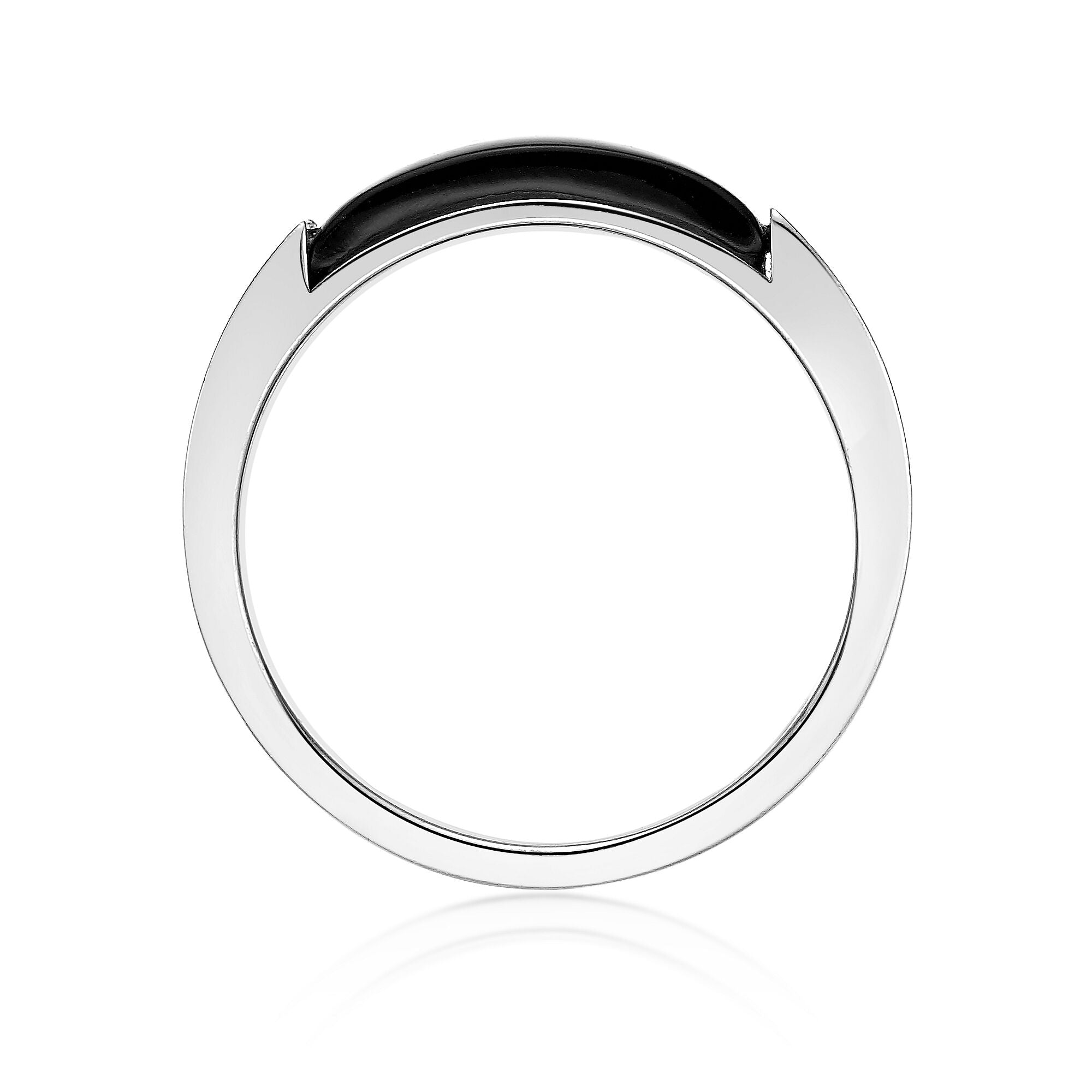 Men's Black Onyx Geometric Ring in Sterling Silver