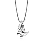 Black Spinel Eagle Pendant in Sterling Silver