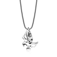 Black Spinel Eagle Pendant in Sterling Silver