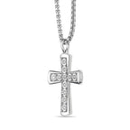 Men's Lab Grown Diamond Cross Pendant in Sterling Silver (1/2 ct. tw.)