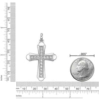 Men's Lab Grown Diamond Flared Cross Pendant in Sterling Silver (1/2 ct. tw.)