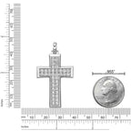 Men's Lab Grown Diamond Cross Pendant in Sterling Silver (1/2 ct. tw.)